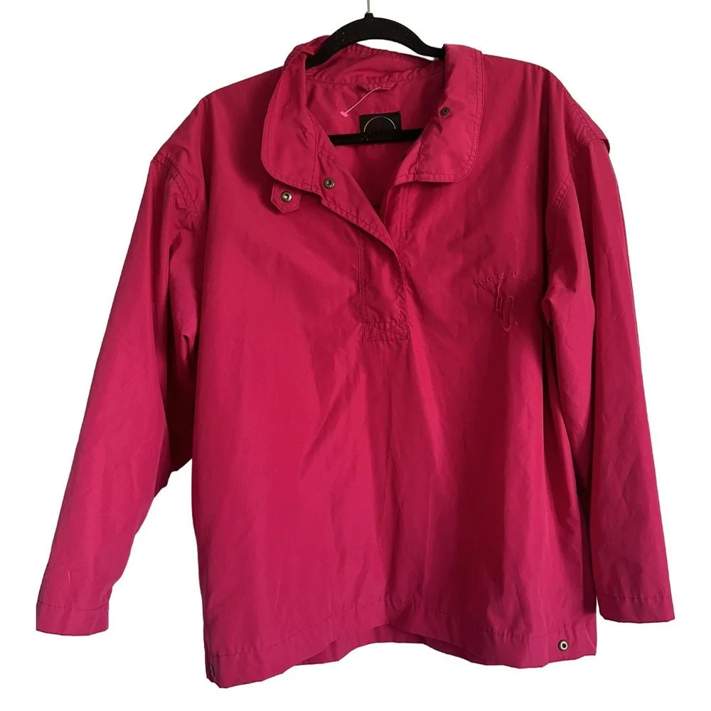 Bogner Pullover Snap LightWeight Pink Windbreaker Women’s M Vintage 80s Tag NWOT
